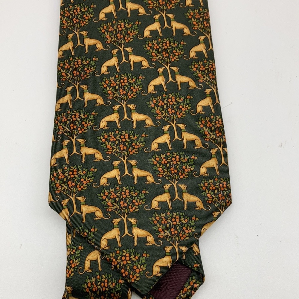 Fantastic Lancel Paris handmade 100% silk made in France tie 🇫🇷 dogs motif